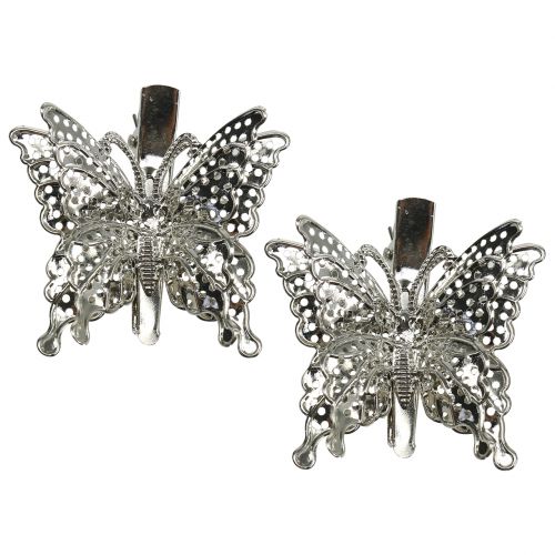 Floristik24 Metal butterfly on clip 12 pcs