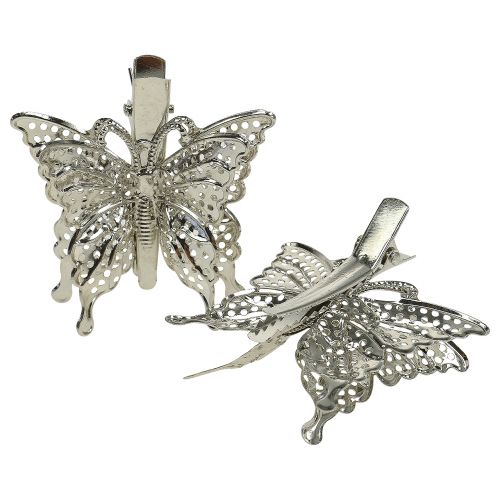 Floristik24 Metal butterfly on clip 12 pcs
