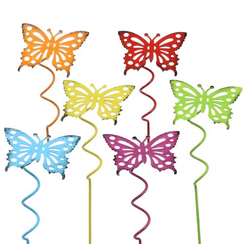 Floristik24 Flower Stick Butterfly Colorful 22cm 12 Pcs