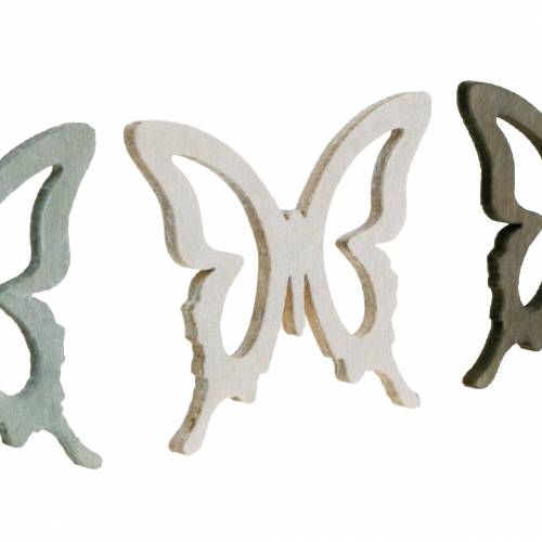 Floristik24 Butterfly 4cm scatter decoration wood brown/light grey/white 72 pcs