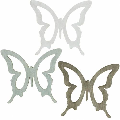 Floristik24 Butterfly 4cm scatter decoration wood brown/light grey/white 72 pcs
