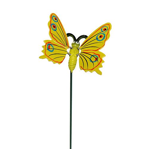 Butterfly on stick 8cm Yellow
