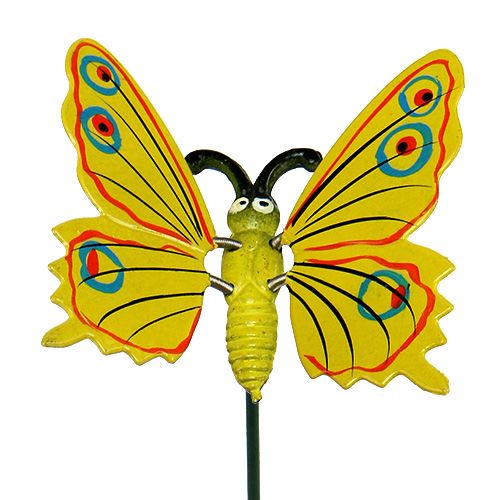 Product Butterfly on stick 8cm Yellow