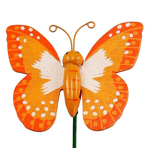 Product Decorative plug butterfly orange 6.5cm 24pcs
