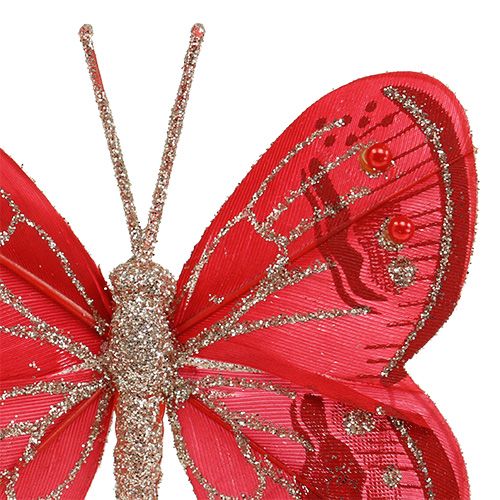 Product Butterflies 7cm red, mica 4pcs