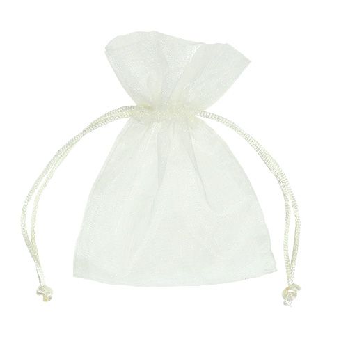 Floristik24 Jewelry bag made of organza cream 12x9cm 10p