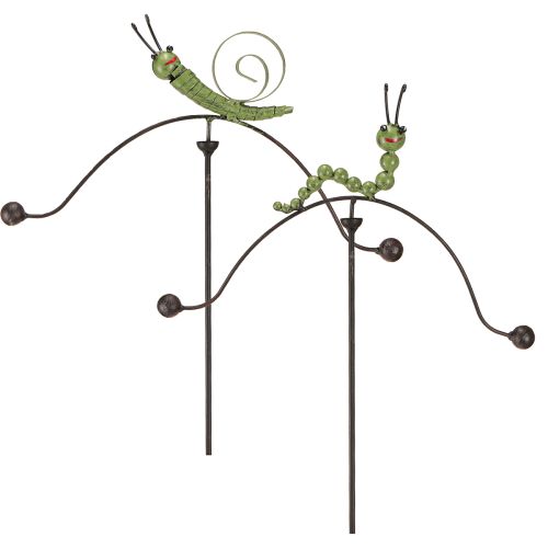 Product Snail Caterpillar Wind Chime Garden Stake Metal H67cm 2pcs