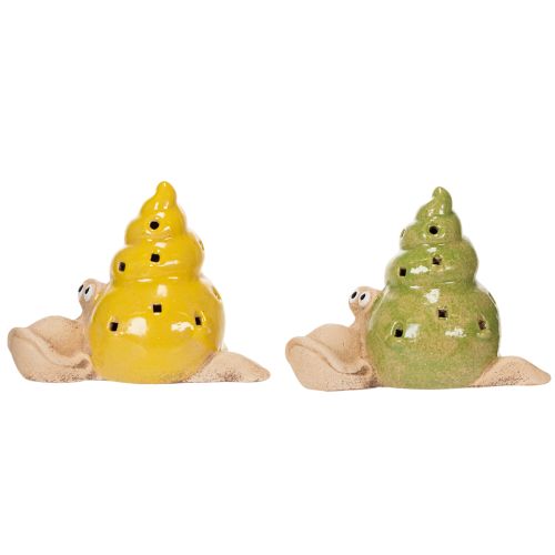 Product Ceramic decorative snail with LED lighting. Fun table decoration for home and balcony. 12cm, 2 pieces.