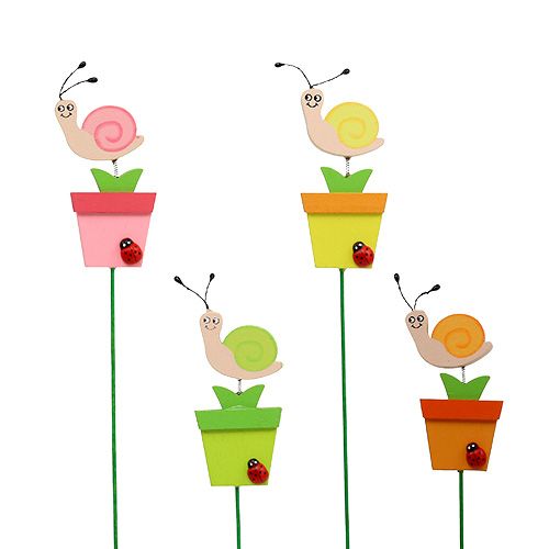 Floristik24 Snail in pot 8.5cm L 28cm 16 pcs