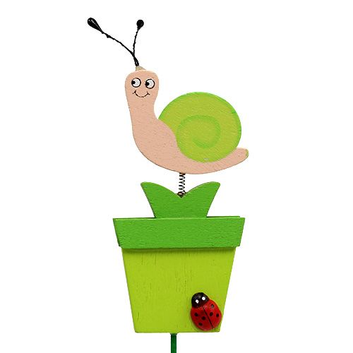 Floristik24 Snail in pot 8.5cm L 28cm 16 pcs