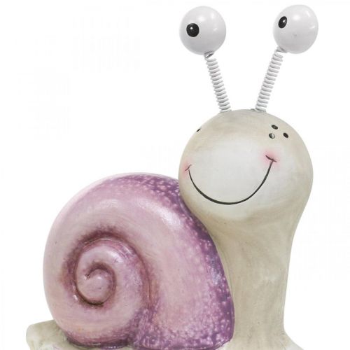 Floristik24 Pair of snails, decorative figures to put down, ceramic, green/purple 2pcs