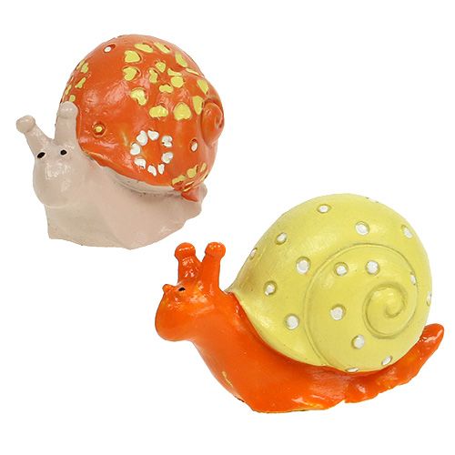Floristik24 Snails with glue dot orange, yellow 6cm 12pcs