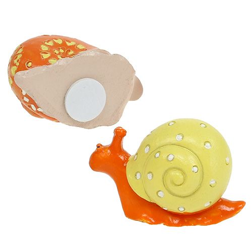 Floristik24 Snails with glue dot orange, yellow 6cm 12pcs