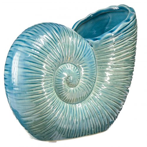 Floristik24 Snail decorative vase flower vase blue ceramic L18cm