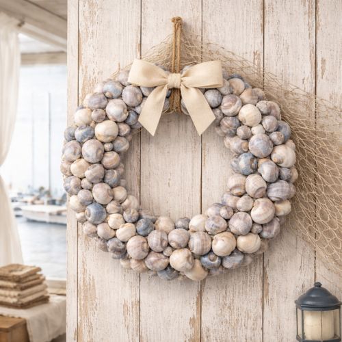 Product Snail wreath for hanging, decorative wreath, maritime style, Nathai, Ø35cm