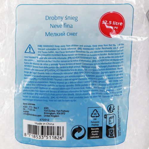 Product Snow Decoration Scatter Decoration Winter Snowflakes White 2.5l