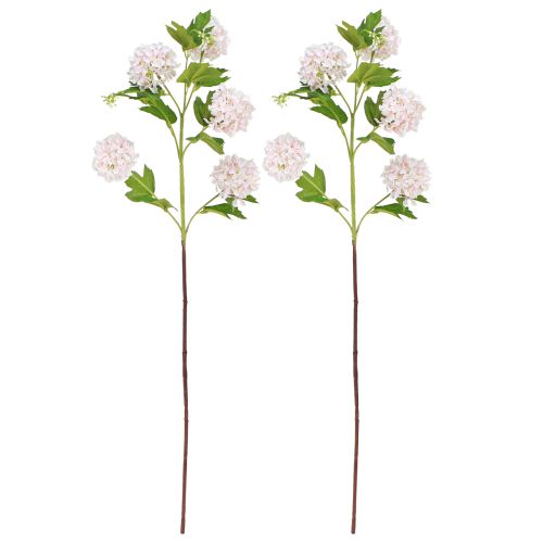Product Snowball Plant Artificial Flowers Pink White L78cm 2pcs