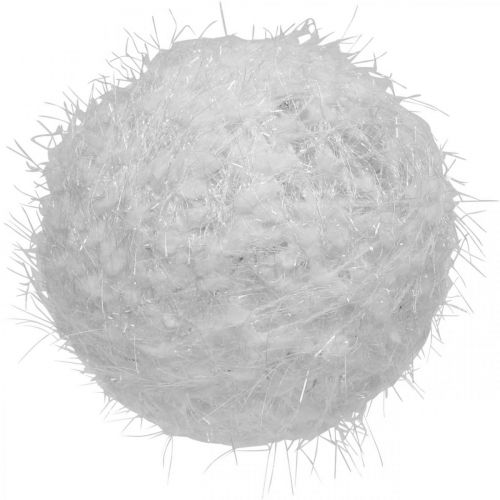 Snowball winter decoration deco ball white wool Ø10cm 4pcs