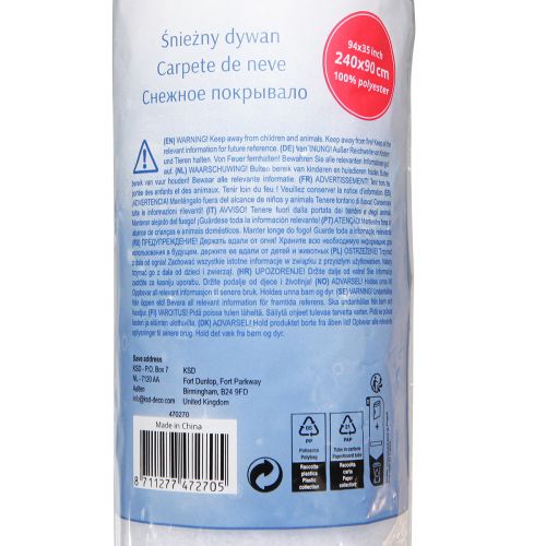 Snow Blanket Artificial Snow White Winter Decor 240×90cm | Floristik24.ie