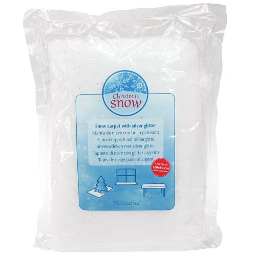 Product Snow blanket glitter snow carpet with silver glitter 120×80cm