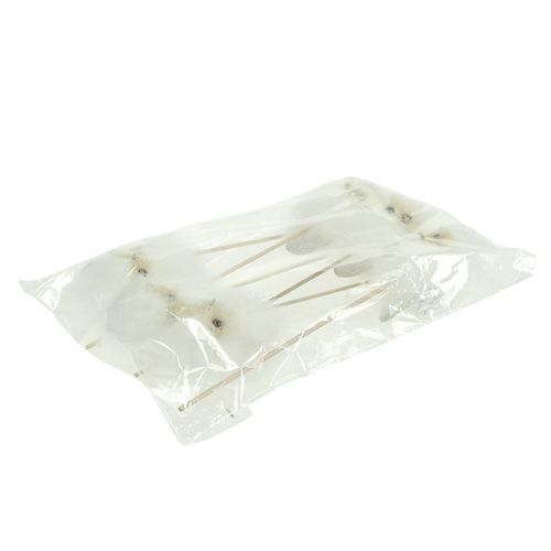 Floristik24 Snowy owl on wooden stick 7cm L28cm 6 pcs