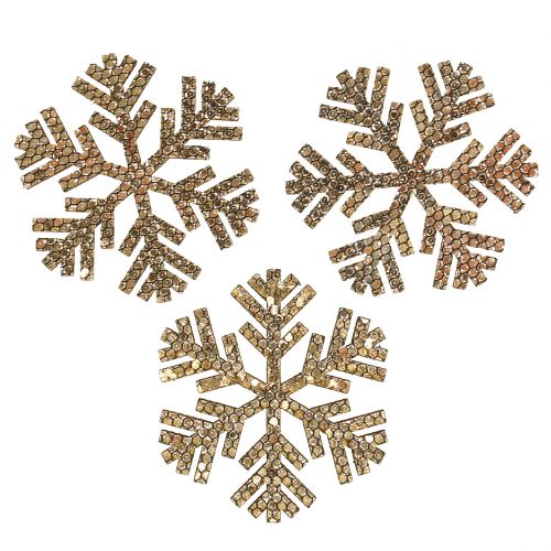 Floristik24 Snowflake Gold Christmas Decoration Ø4cm 48 pcs