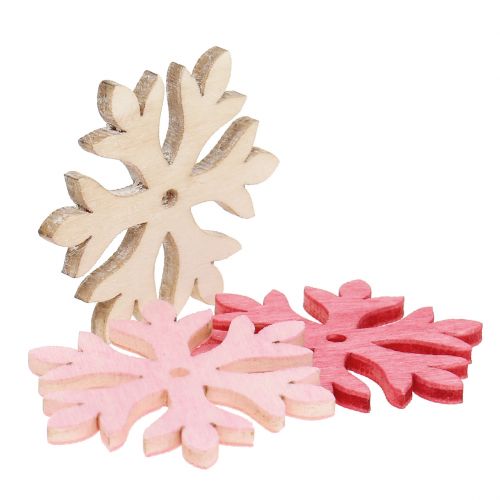 Product Snowflakes for scattering pink, rose, natural Ø4cm 72 pcs