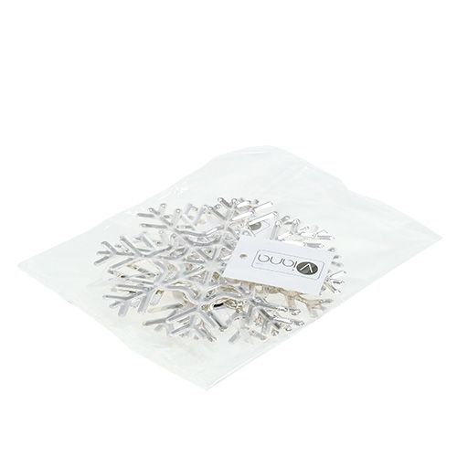 Floristik24 Snowflake silver 10cm 3pcs