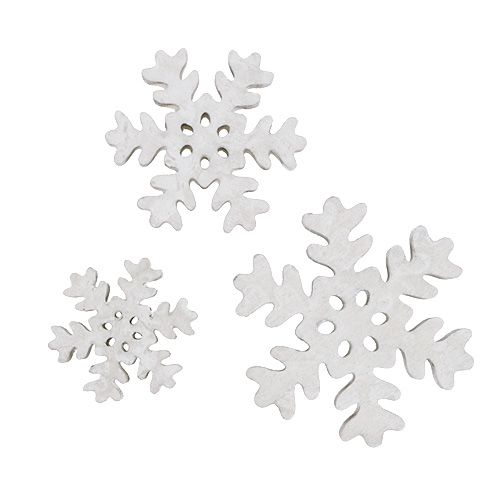 Floristik24 Snowflake Ø3-5cm White 22 pcs