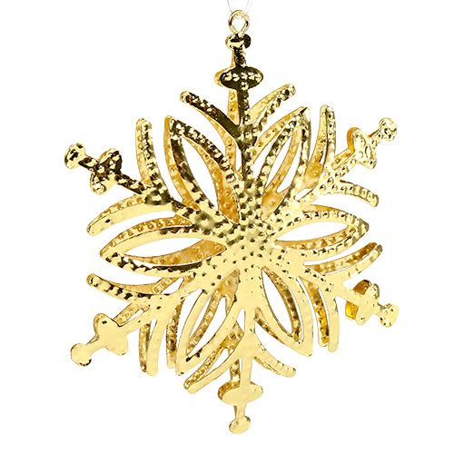 Floristik24 Metal snowflake gold 10cm 4pcs