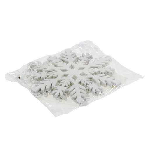 Floristik24 Snowflake white with mica 20cm 4pcs