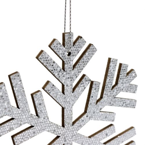 Product Snowflake silver to hang Ø8cm - Ø12cm 9pcs