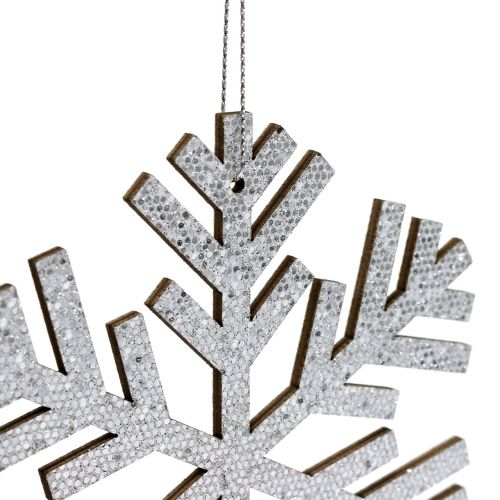 Product Snowflake Silver for hanging Ø8cm - Ø12cm 9 pcs