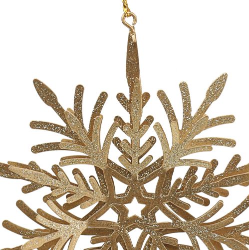 Product Snowflake 3D effect gold 16cm x 15.5cm 2 pieces
