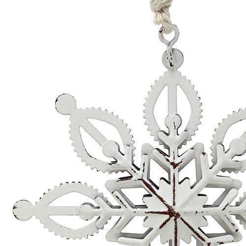 Floristik24 Metal snowflake white 10.5-11cm 4pcs