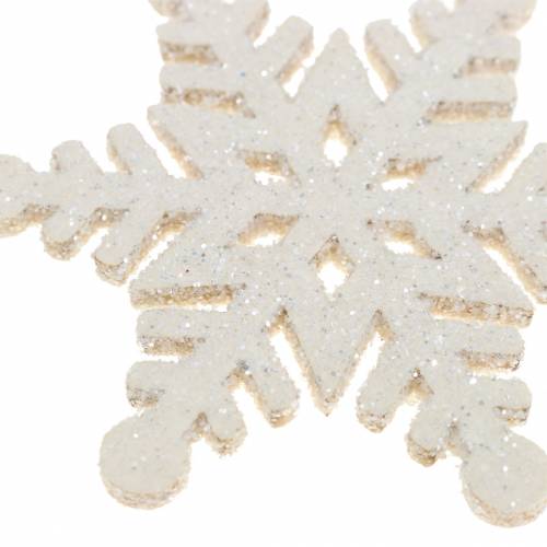 Floristik24 Scatter decoration snowflake glitter white 5 cm 48 pcs