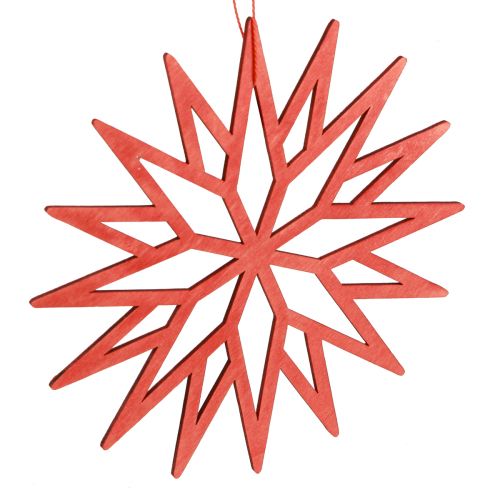 Floristik24 Snowflake decoration wooden tree decoration orange 15cm 8 pcs
