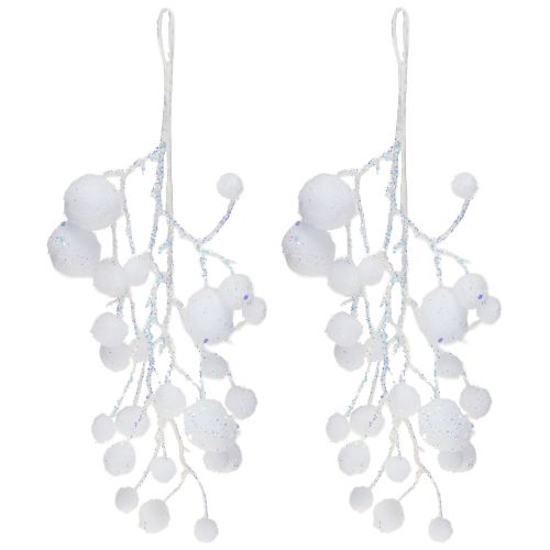 Product Snowflake decoration branches for hanging glitter 30cm 2pcs