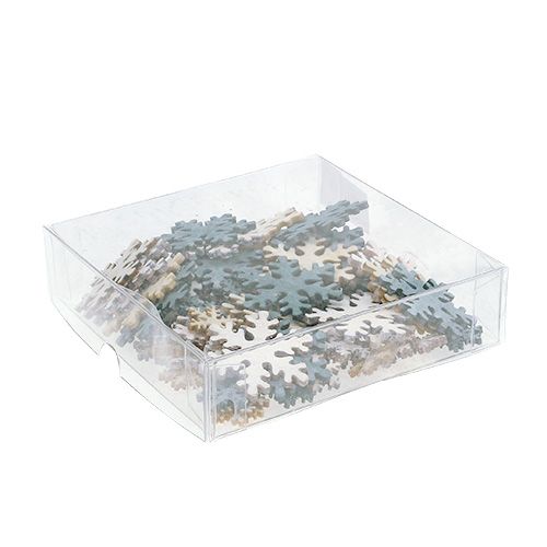 Floristik24 Snowflakes Ø2-4cm gray, white 84pcs