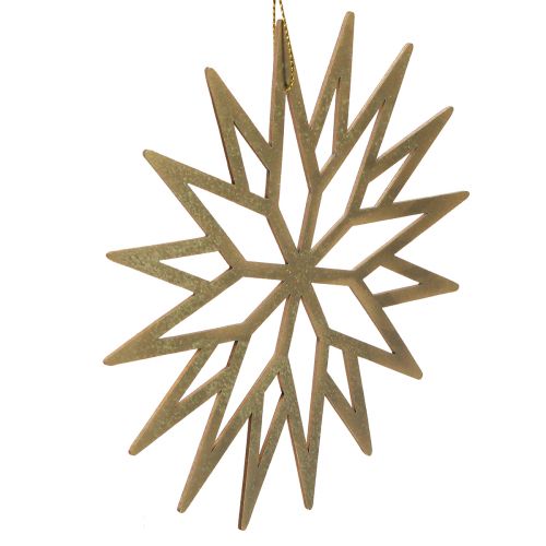 Floristik24 Wooden Snowflake Decorations Christmas Tree Ornaments 15cm Brown Set of 8