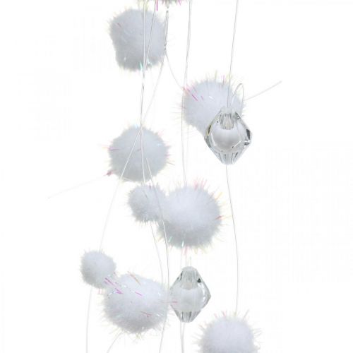 Product Snowball Garland Winter Garland Snowflakes White 72cm