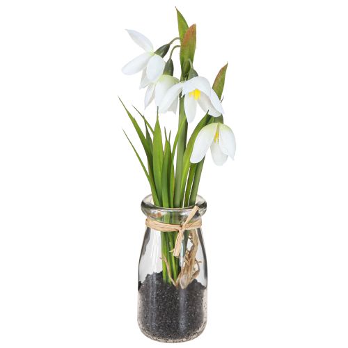 Product Snowdrops artificial in glass artificial flowers white 22.5cm 2pcs