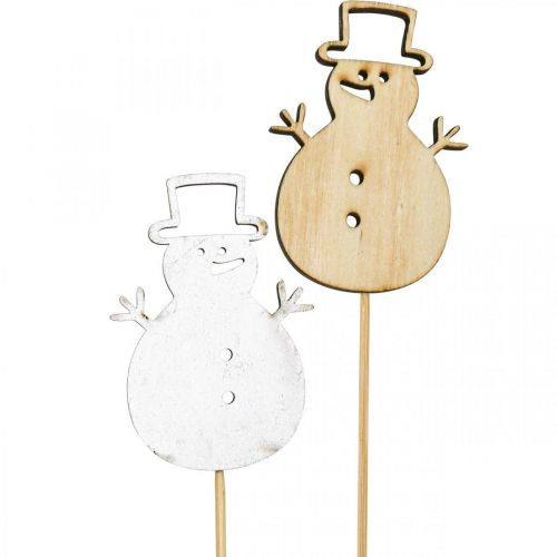 Product Flower plug Christmas decoration snowman wood 7cm 12pcs
