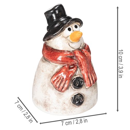 Snowman figurine with red scarf, Christmas decoration, 10cm | Floristik24.ie