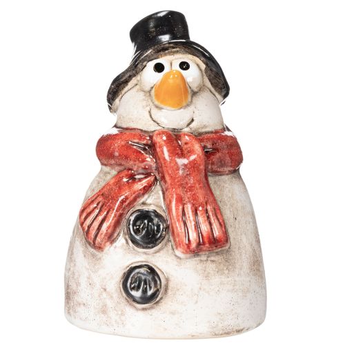 Snowman figurine with red scarf, Christmas decoration, 10cm | Floristik24.ie
