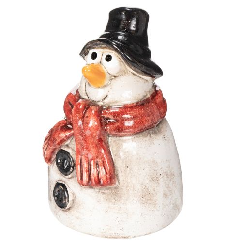 Snowman figurine with red scarf, Christmas decoration, 10cm | Floristik24.ie