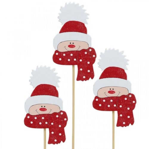 Floristik24 Flower stick winter child, face with hat and scarf, Advent decoration 8×4.3cm 18 pcs