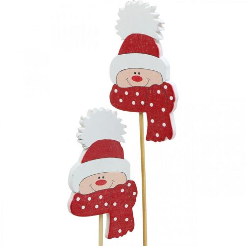 Floristik24 Flower stick winter child, face with hat and scarf, Advent decoration 8×4.3cm 18 pcs