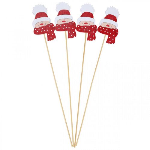 Floristik24 Flower stick winter child, face with hat and scarf, Advent decoration 8×4.3cm 18 pcs