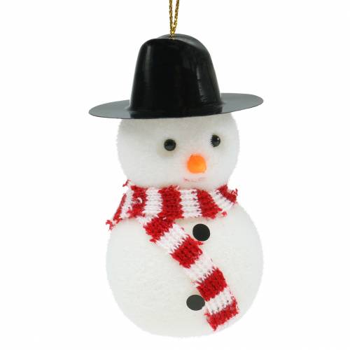 Product Christmas tree decoration snowman with hat for hanging H8cm 12pcs